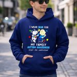 Snoopy Woodstock And Charlie Brown I Wear Blue For My Family Autism Awareness Shirt 8 Hoodie