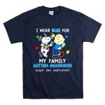 Snoopy Woodstock And Charlie Brown I Wear Blue For My Family Autism Awareness Shirt T Shirt 7