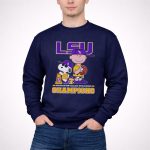 Snoopy Woodstock And Charlie Brown The Peanuts LSU Tigers Champions 2025 3 Sweatshirt 1.jpg