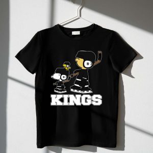 Snoopy Woodstock And Los Angeles Kings Hockey Fans Ice Skating Shirt