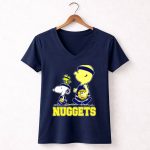 Snoopy Woodstock And Nuggets Basketball Fans 5 Womens V Neck