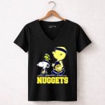 Snoopy Woodstock And Nuggets Basketball Fans 6 Womens V Neck