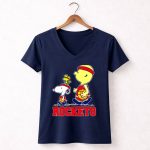 Snoopy Woodstock Basketball Rockets Peanuts Fans 5 Womens V Neck
