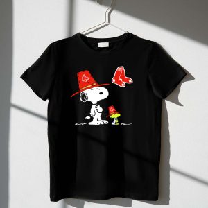 Snoopy Woodstock Boston Red Sox Pilgrim Hat Sox Shirt