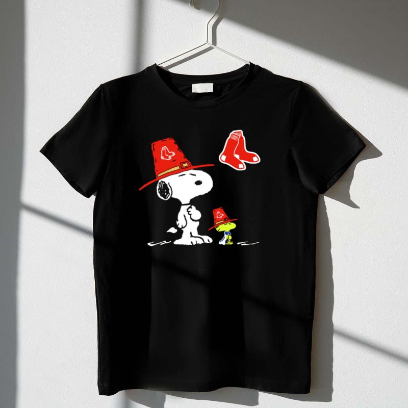 Snoopy Woodstock Boston Red Sox Pilgrim Hat Sox 1 T Shirt