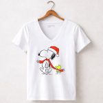 Snoopy Woodstock Charlie Brown Christmas Santa Hat Natalan 5 Womens V Neck 1.jpg