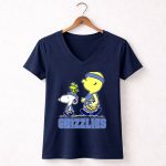 Snoopy Woodstock Charlie Brown Memphis Grizzlies Basketball Fans 5 Womens V Neck