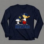 Snoopy Woodstock Charlie Brown Milwaukee Brewers Baseball Fans 6 Long Sleeves.jpg