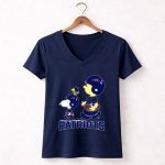 Snoopy Woodstock Charlie Brown Patriots Helmet New England Patriots 5 Womens V Neck