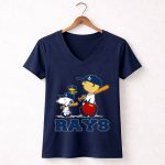 Snoopy Woodstock Charlie Brown Tampa Bay Rays Fans 5 Womens V Neck.jpg