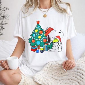 Snoopy Woodstock Christmas Tree Hug Gifts 1 T Shirt 1.jpg