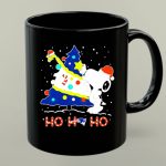 Snoopy Woodstock Decorating Christmas Tree New England Patriots Ho Ho Ho 1 mug.jpg