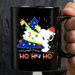 Snoopy Woodstock Decorating Christmas Tree New England Patriots Ho Ho Ho 3 mug.jpg