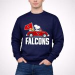 Snoopy Woodstock Driving Car with Atlanta Falcons Flag 3 Sweatshirt