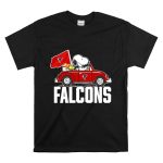 Snoopy Woodstock Driving Car with Atlanta Falcons Flag T Shirt 6