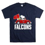 Snoopy Woodstock Driving Car with Atlanta Falcons Flag T Shirt 7