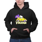 Snoopy Woodstock Driving Car with Vikings Flag Minnesota NFL 2 Hoodie
