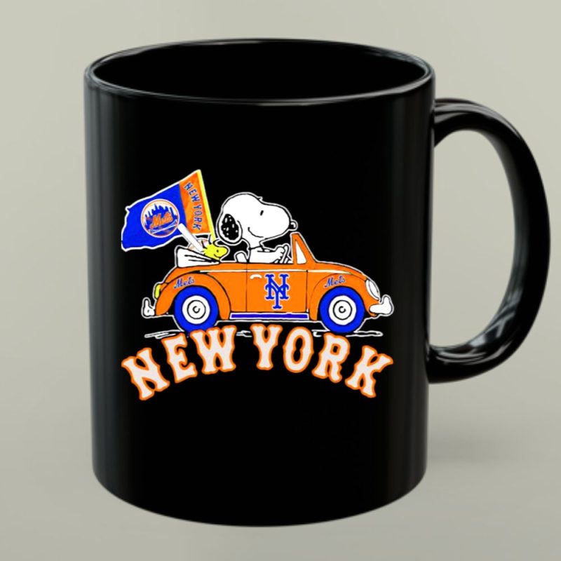 Snoopy Woodstock Driving New York Mets Car Flag 1 Mug.jpg