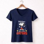 Snoopy Woodstock Florida Gators Just A Teacher 5 Womens V Neck.jpg