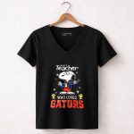 Snoopy Woodstock Florida Gators Just A Teacher 7 Womens V Neck.jpg