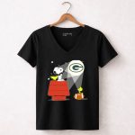 Snoopy Woodstock Green Bay Packers Football Bat Signal 7 Womens V Neck