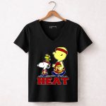 Snoopy Woodstock Heat Team Fans Miami Basketball 6 Womens V Neck