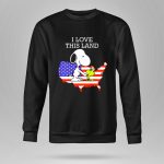 Snoopy Woodstock I Love This Land American Flag USA Map 9 Sweatshirt