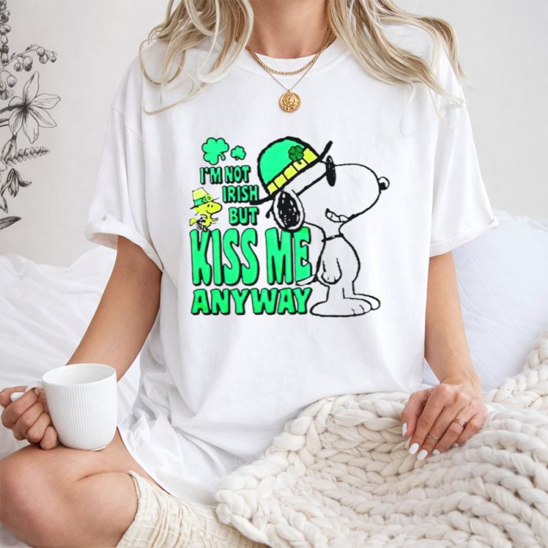 Snoopy Woodstock Im Not Irish But Kiss Me Anyway St Patricks Day 1 T Shirt