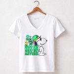 Snoopy Woodstock Im Not Irish But Kiss Me Anyway St Patricks Day 5 Womens V Neck