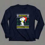 Snoopy Woodstock Merry Christmas Santa Hat Peanuts Holiday Trees 6 Long Sleeves 1.jpg