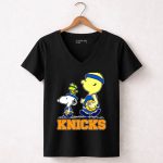 Snoopy Woodstock New York Knicks Basketball Fans Peanuts Characters 6 Womens V Neck