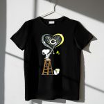 Snoopy Woodstock Painting Green Bay Packers Heart 1 T Shirt