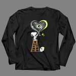 Snoopy Woodstock Painting Green Bay Packers Heart 4 Long Sleeves