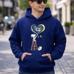 Snoopy Woodstock Painting Green Bay Packers Heart 8 Hoodie
