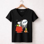 Snoopy Woodstock Philadelphia Eagles Logo Football Charlie Brown 7 Womens V Neck