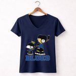 Snoopy Woodstock St Louis Blues Hockey Fans Dumpty 5 Womens V Neck.jpg