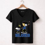 Snoopy Woodstock St Louis Blues Hockey Fans Dumpty 7 Womens V Neck.jpg
