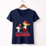 Snoopy Woodstock Texas Rangers Fans Team Spirit 5 Womens V Neck.jpg