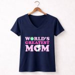 Snoopy Worlds Greatest Mom Relaxed 5 Womens V Neck