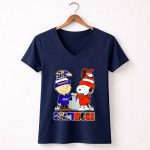 Snoopy X Charlie Brown Baltimore Sports Ravens X Orioles Skyline 5 Womens V Neck