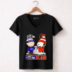 Snoopy X Charlie Brown Baltimore Sports Ravens X Orioles Skyline 7 Womens V Neck