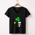 Snoopy You Are My Lucky Charm St Patricks Day With Shamrock and Woodstock 5 Womens V Neck1