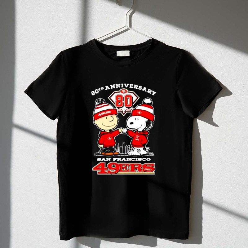 Snoopy And Charlie Brown 80Th Anniversary San Francisco 49Ers 1 T Shirt