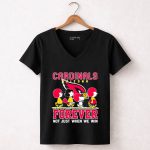 Snoopy and Charlie Brown Arizona Cardinals forever not just when we win 7 Womens V Neck