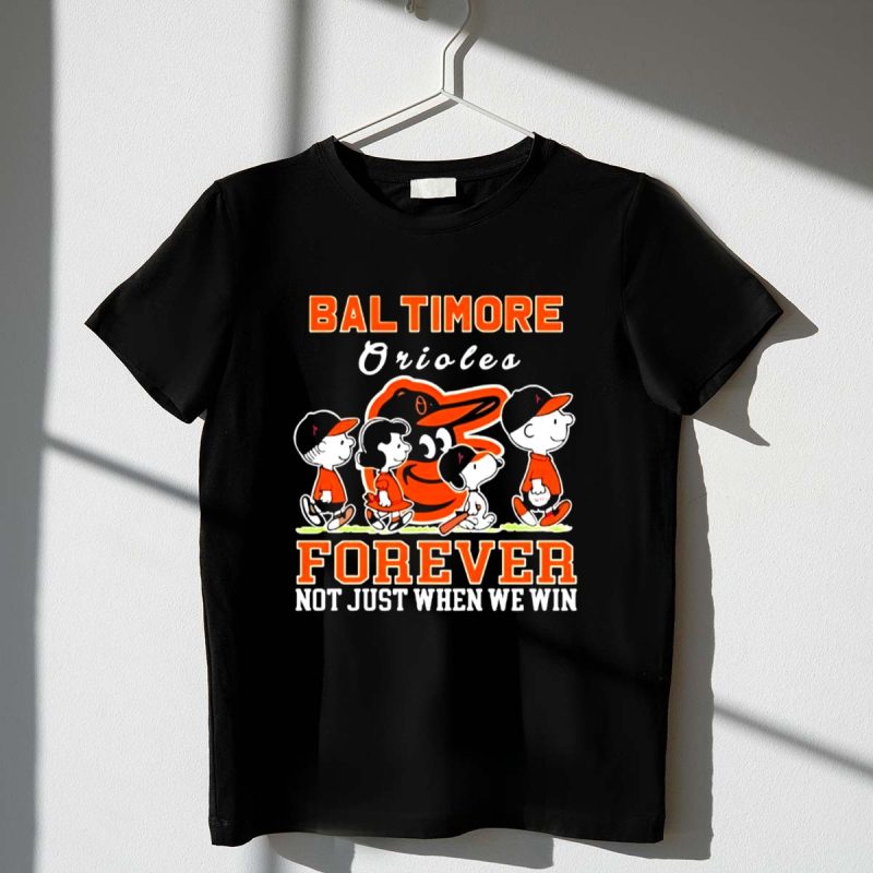 Snoopy And Charlie Brown Baltimore Orioles Baseball Forever Not Just When We Win T Shirt 1