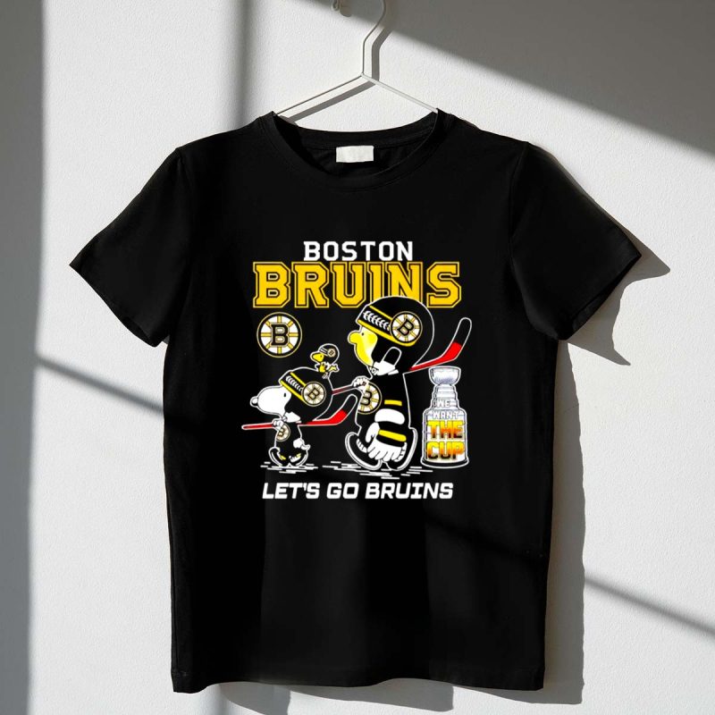Snoopy And Charlie Brown Boston Bruins We Want The Cup Lets Go Bruins 1 T Shirt