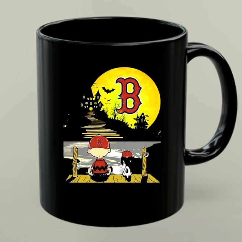 Snoopy And Charlie Brown Boston Red Sox Halloween Moon Scene 1 Mug.jpg