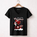 Snoopy and Charlie Brown Chicago Bears This Is My Christmas 7 Womens V Neck