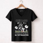 Snoopy and Charlie Brown Chicago White Sox baseball forever not just when we win 7 Womens V Neck.jpg