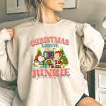Snoopy and Charlie Brown Christmas Movie Junkie with TV and Gifts 3 Sweatshirt 1.jpg